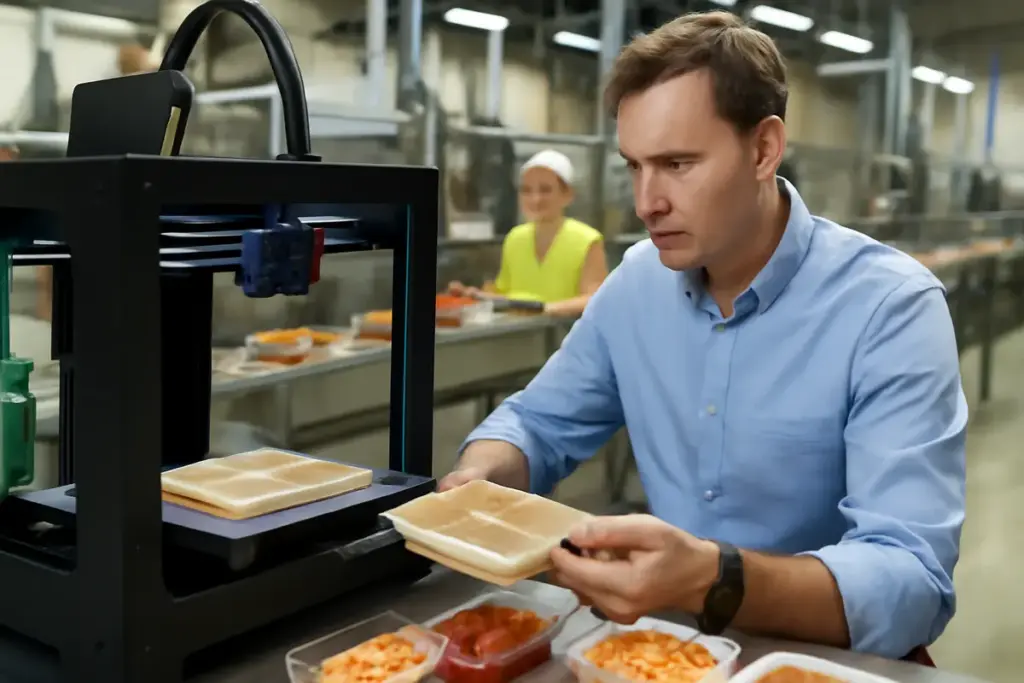 In che modo la stampa 3D rivoluziona la produzione di packaging alimentare? Tempi e costi tagliati in fabbrica