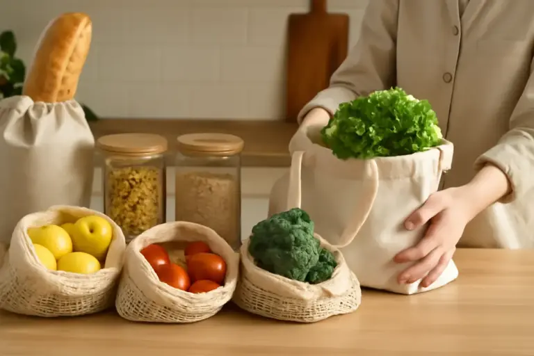 Imballaggi riutilizzabili per la spesa quotidiana: idee pratiche per tagliare i rifiuti in cucina